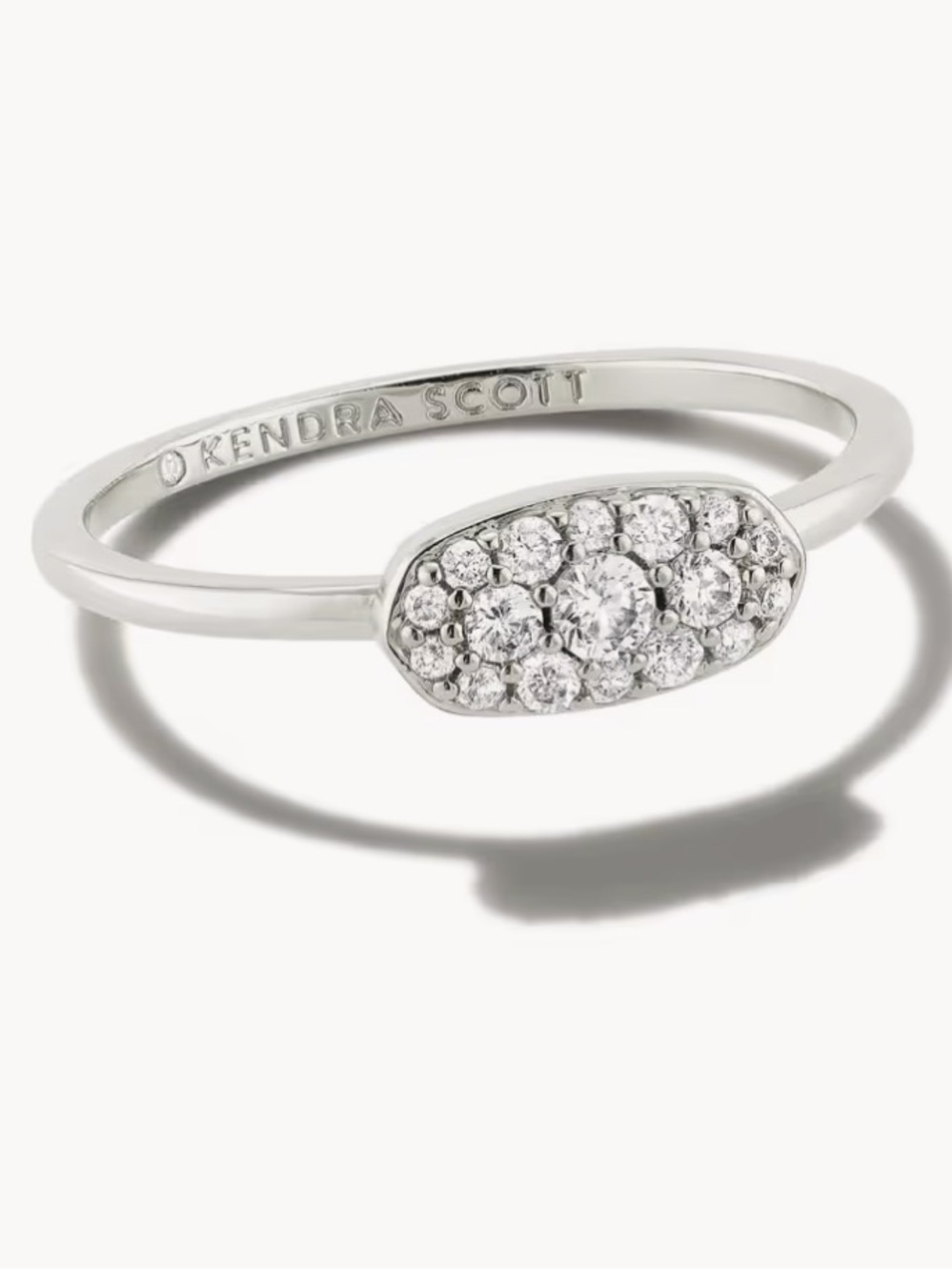 Kendra Scott Grayson Crystal SILVER ring - Picture 1 of 4
